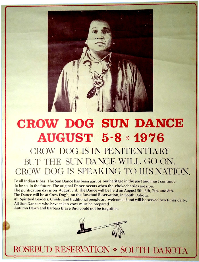 Poster for the 1976 Sundance at Crow Dog's Paradise.